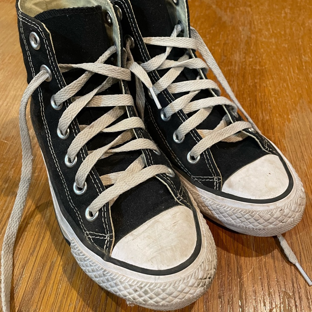 Unisex black high top converse sneakers